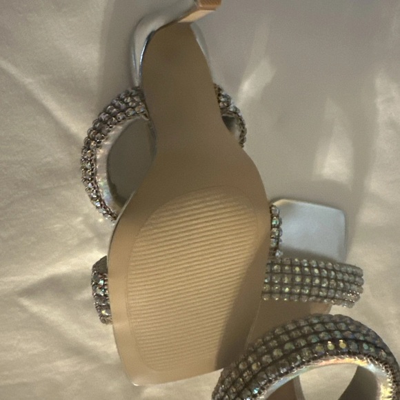 Steve Madden Silver Rhinestone Heels - Picture 5 of 7